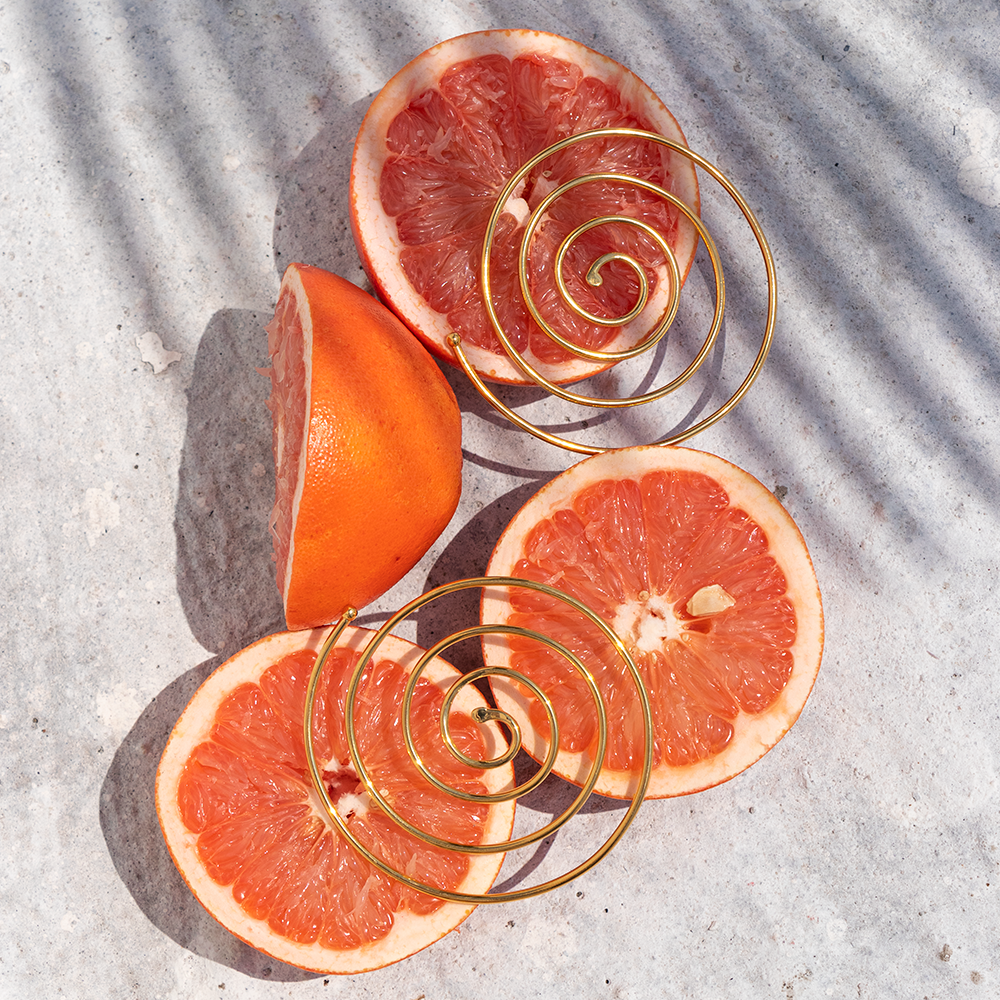 Aretes Dorados Espiral
