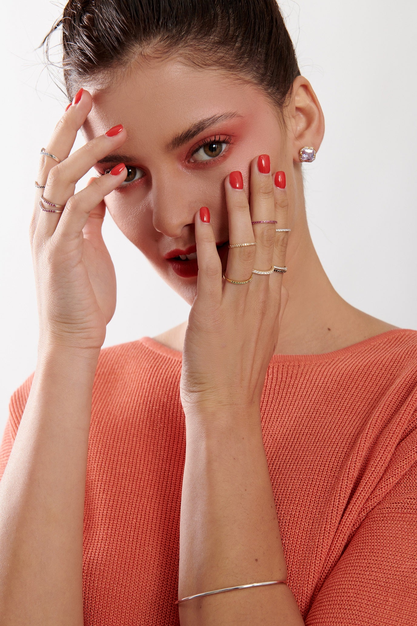 Anillo Plata Simple Zirconia Blanca