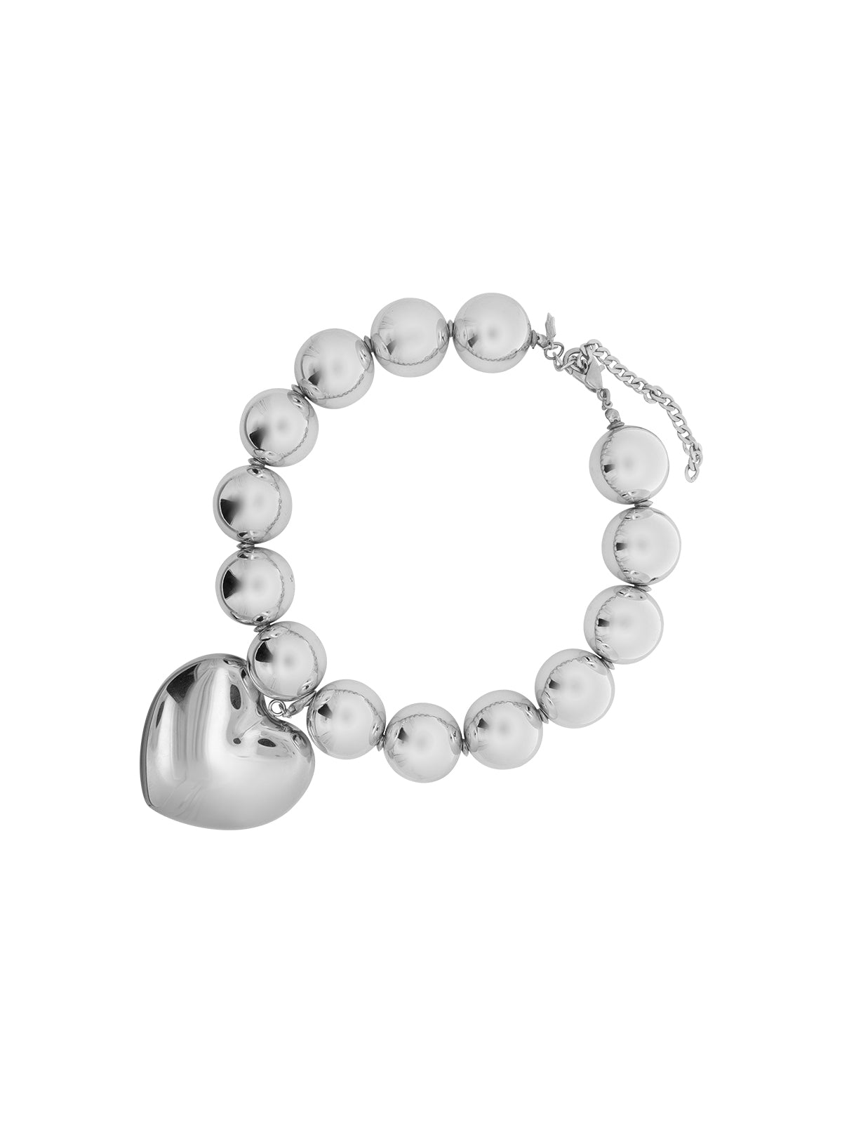 Collar Plateado Cuentas XL