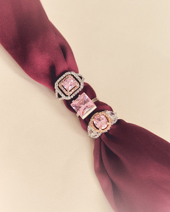 Anillo Plata Zirconia XL Rosa