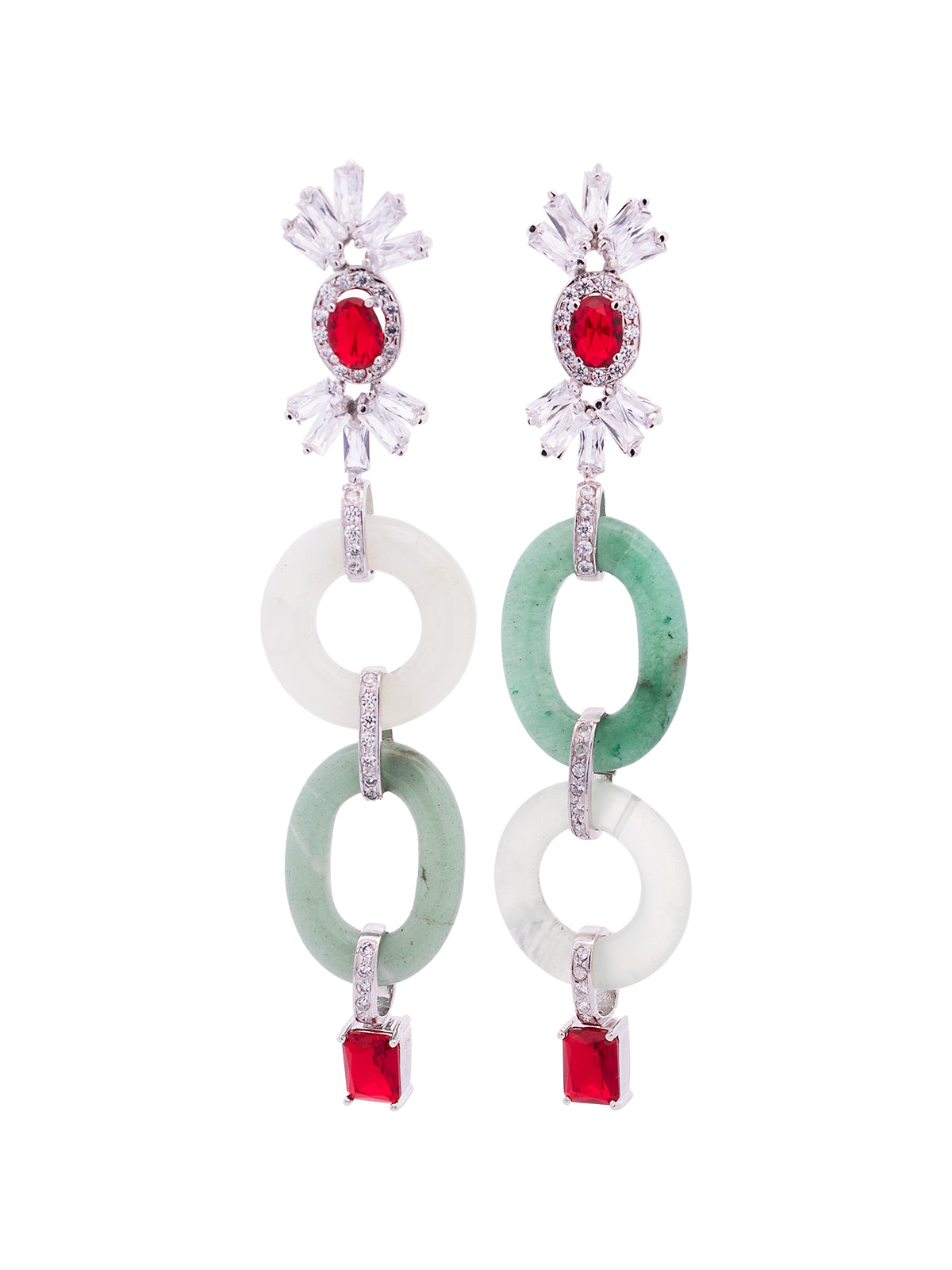Aretes Largos Piedra Jade