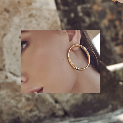 Aretes Circular Plata Cubierto en oro