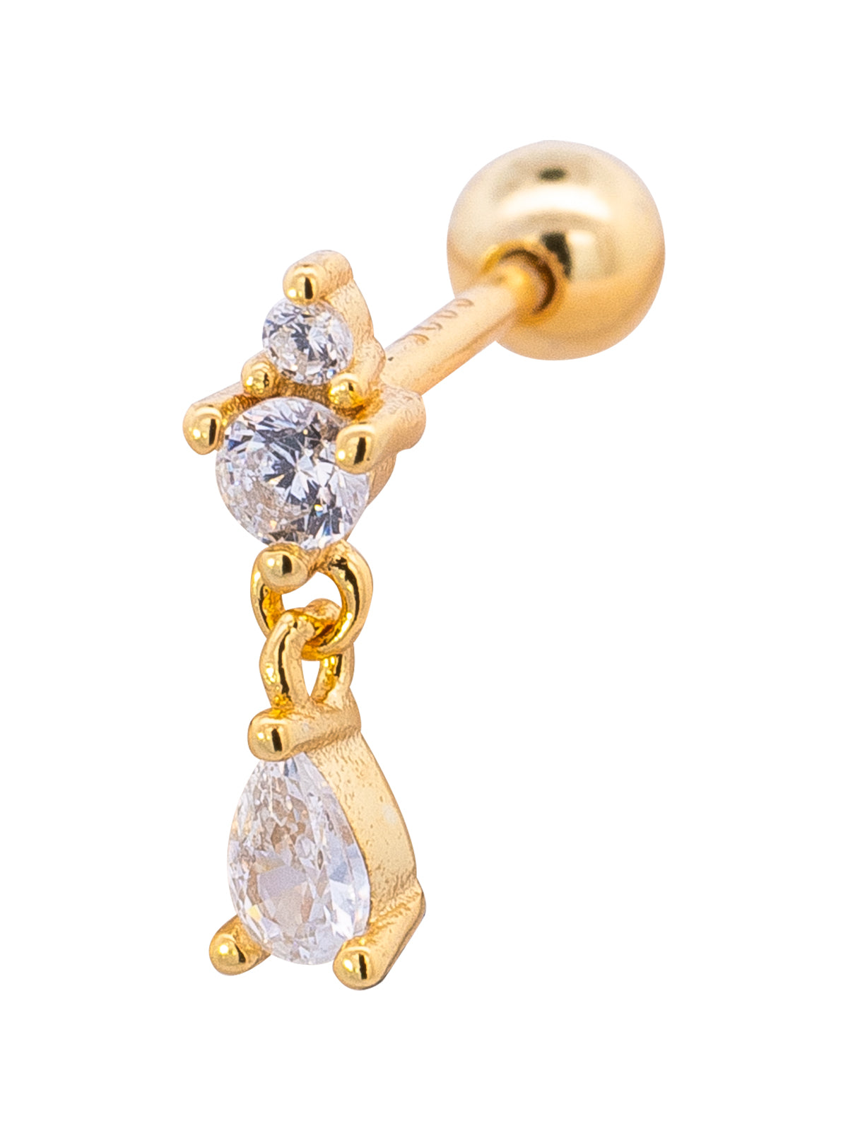 Piercing Dorado Zirconia Blanca