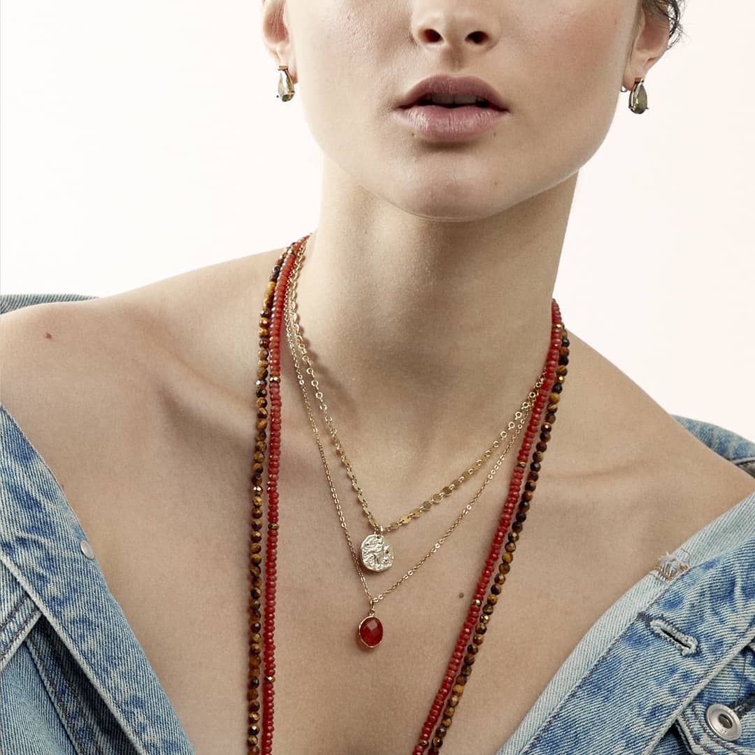 Collar Piedra Cornalina Roja