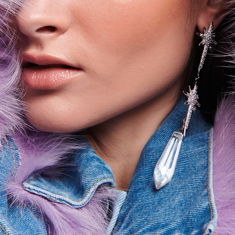 Aretes Plata Largos Estrellas Grandes