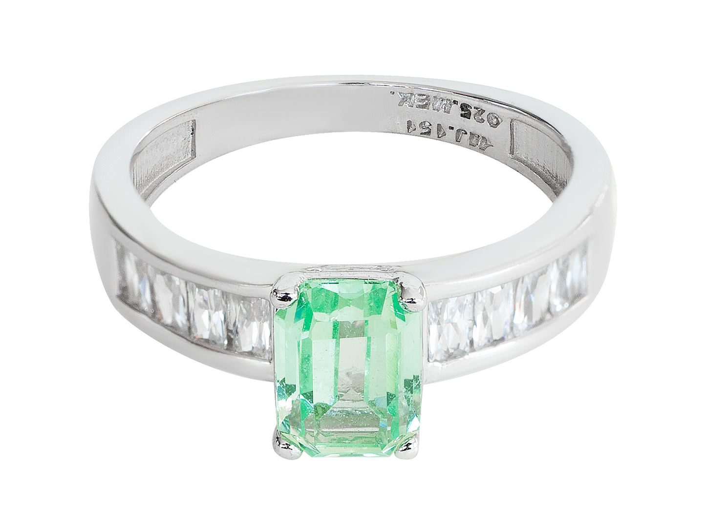 Anillo Plata Zirconia Verde