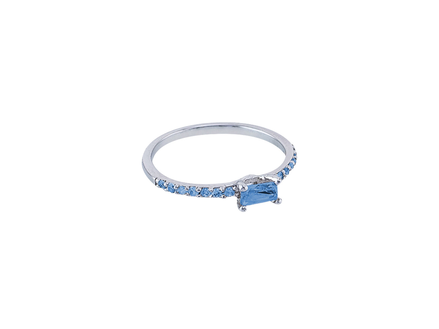 Anillo Plata Princesa Zirconia Azul