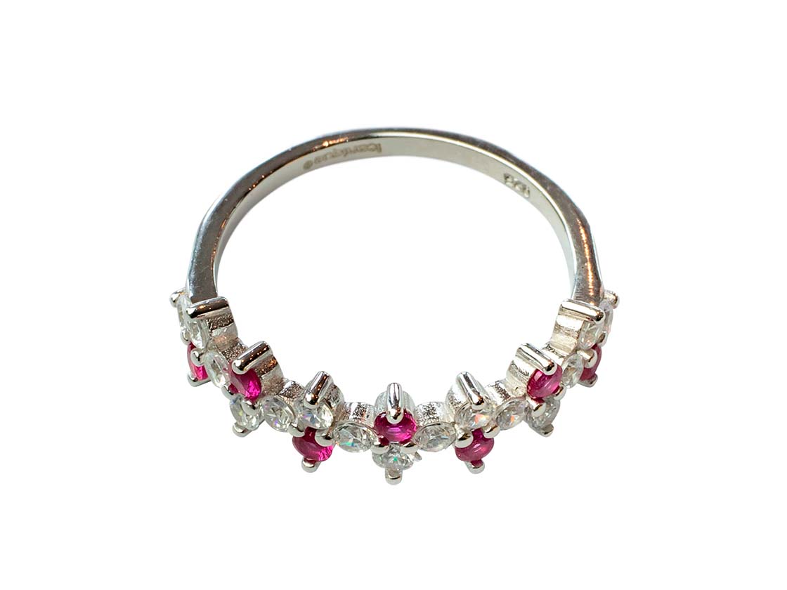 Anillo Plata Zirconia Rosa