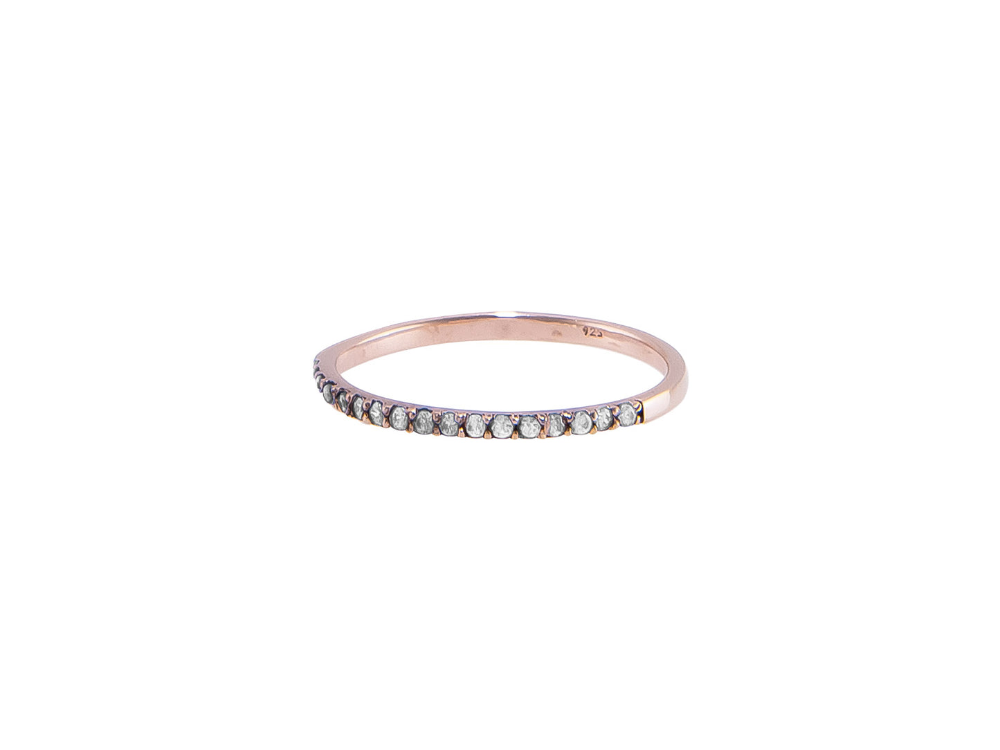 Anillo Rosa Simple Zirconia Blanca