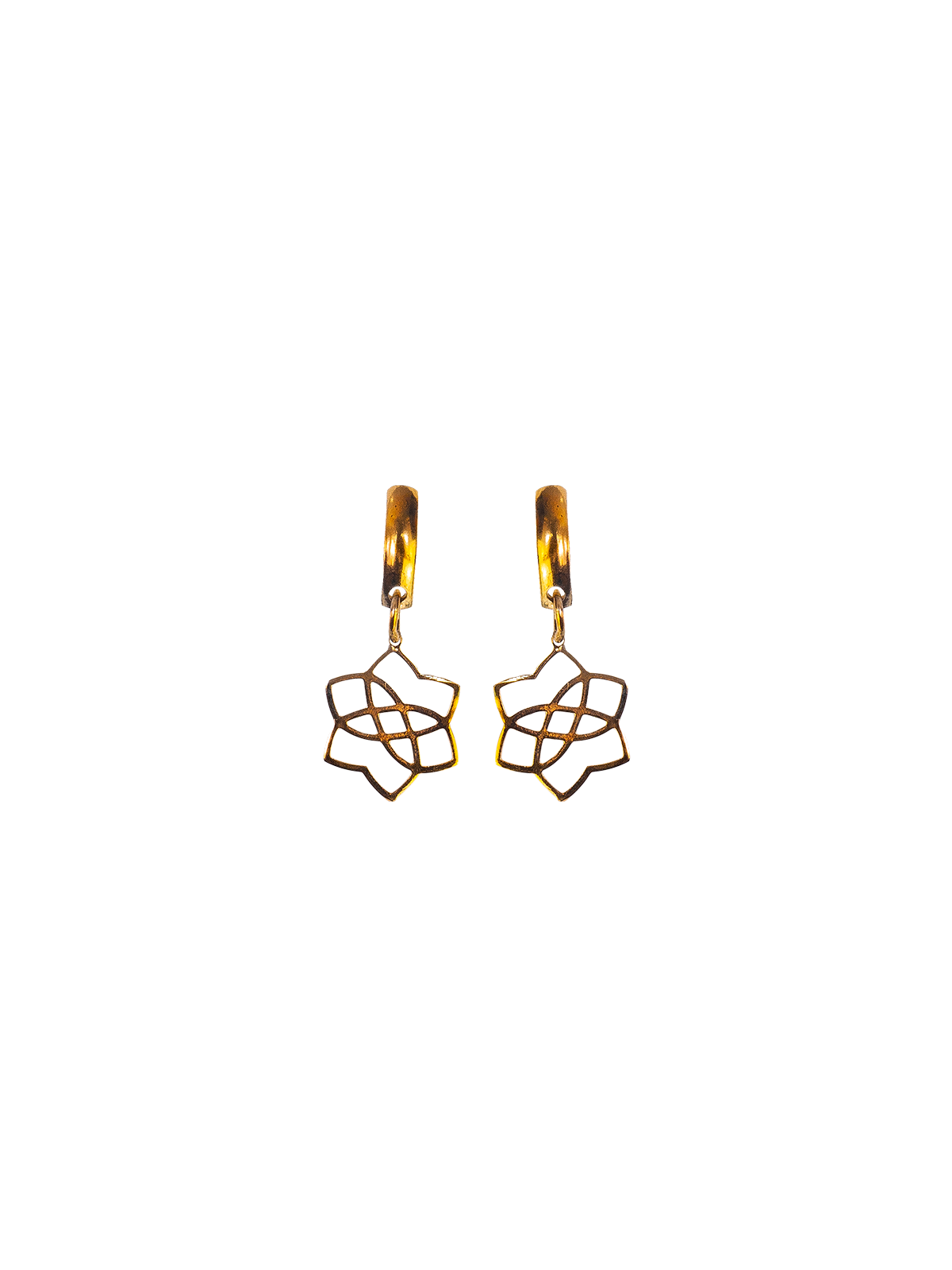 Aretes Dorado Flor Iconique Grueso
