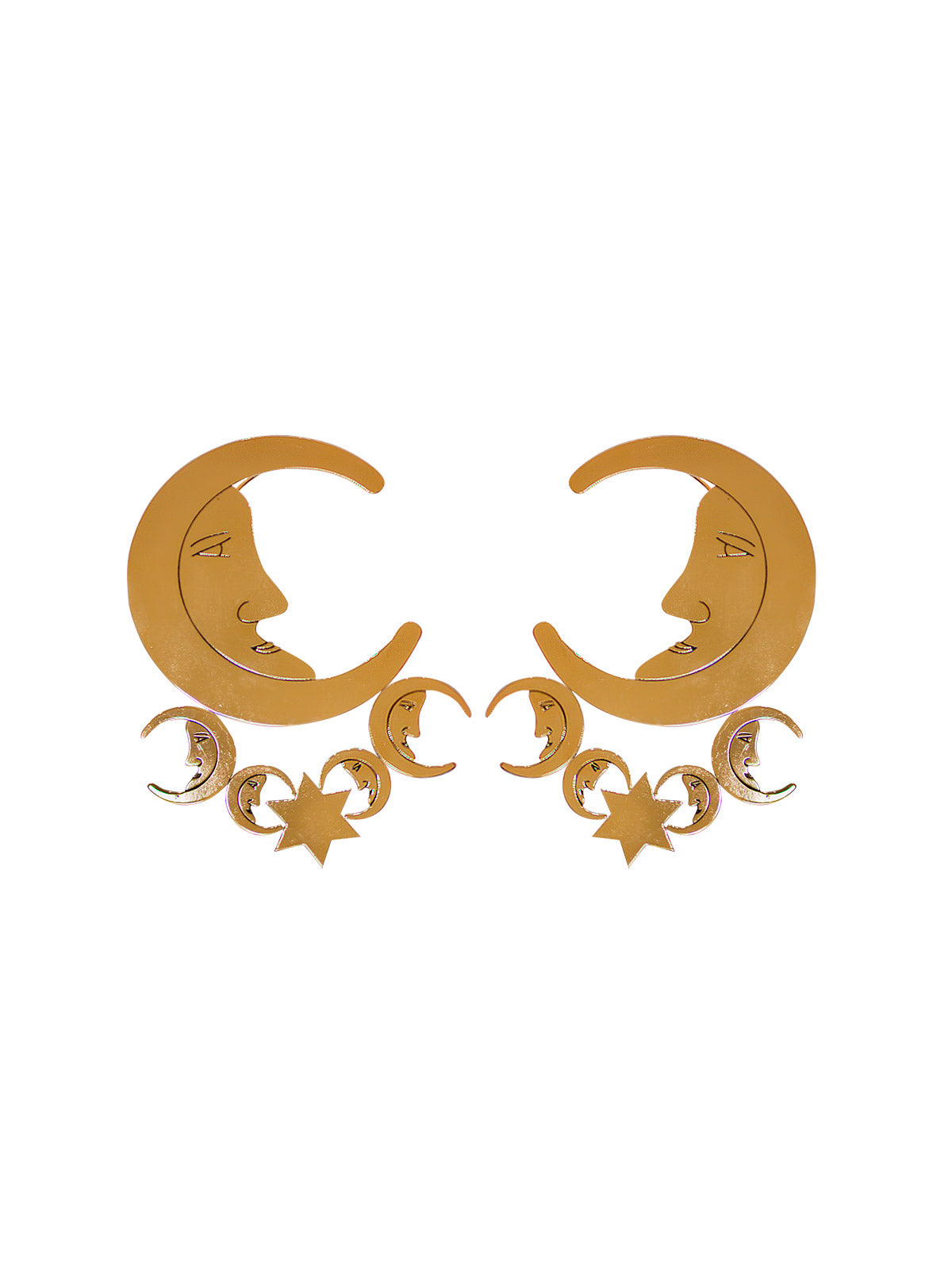 Aretes Dorados Grandes de Luna