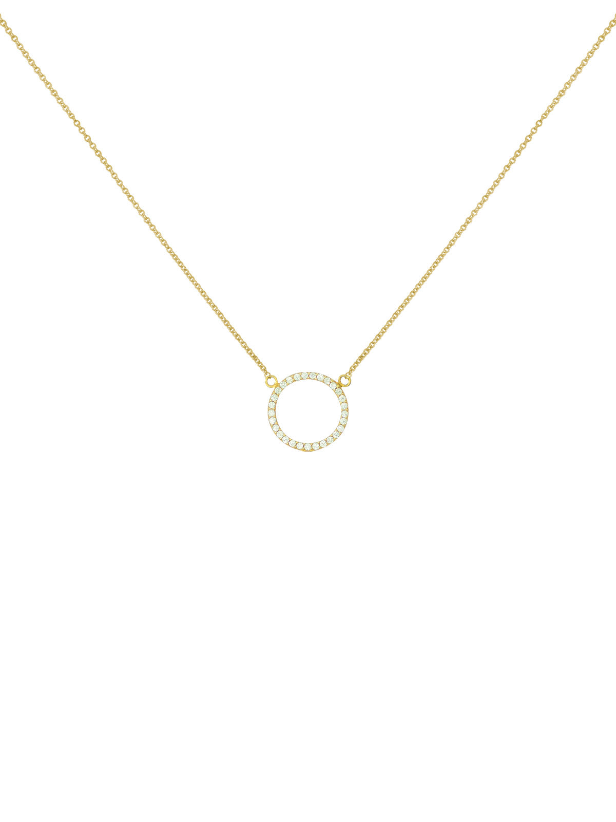 Collar Círculo Dorado Zirconia