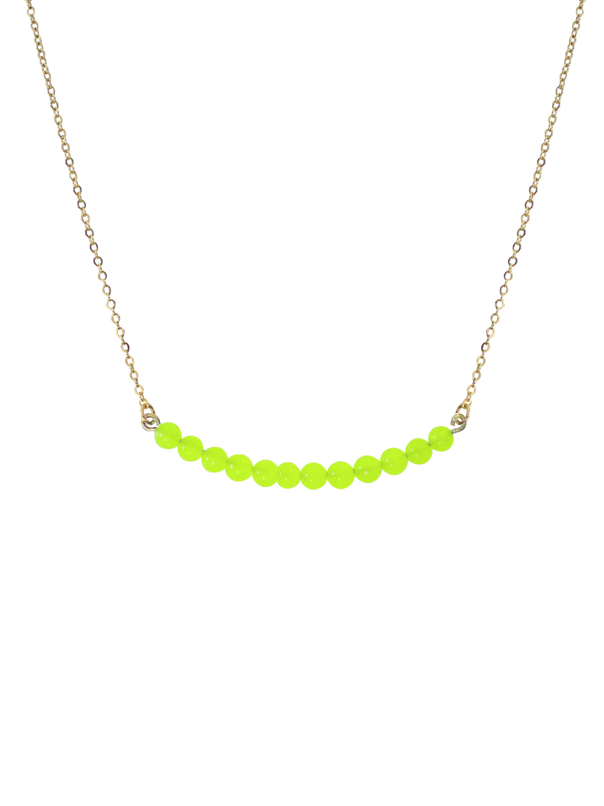 Collar Dorado Piedra Natural Jade Verde