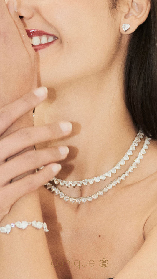 Pulsera Plata Corazones