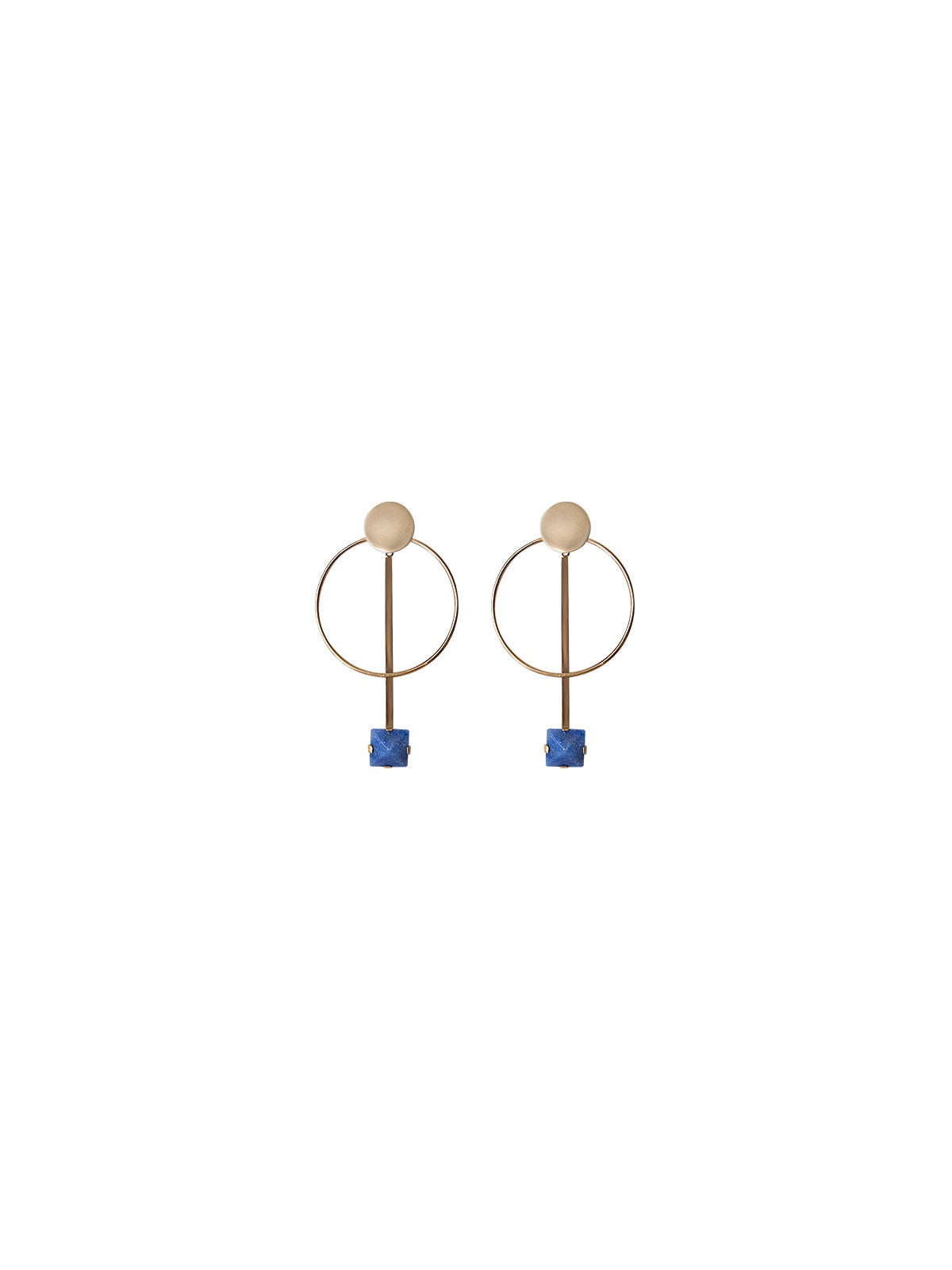 Aretes Largos Dorados Jaspe