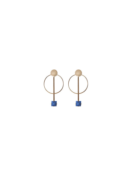 Aretes Largos Dorados Jaspe