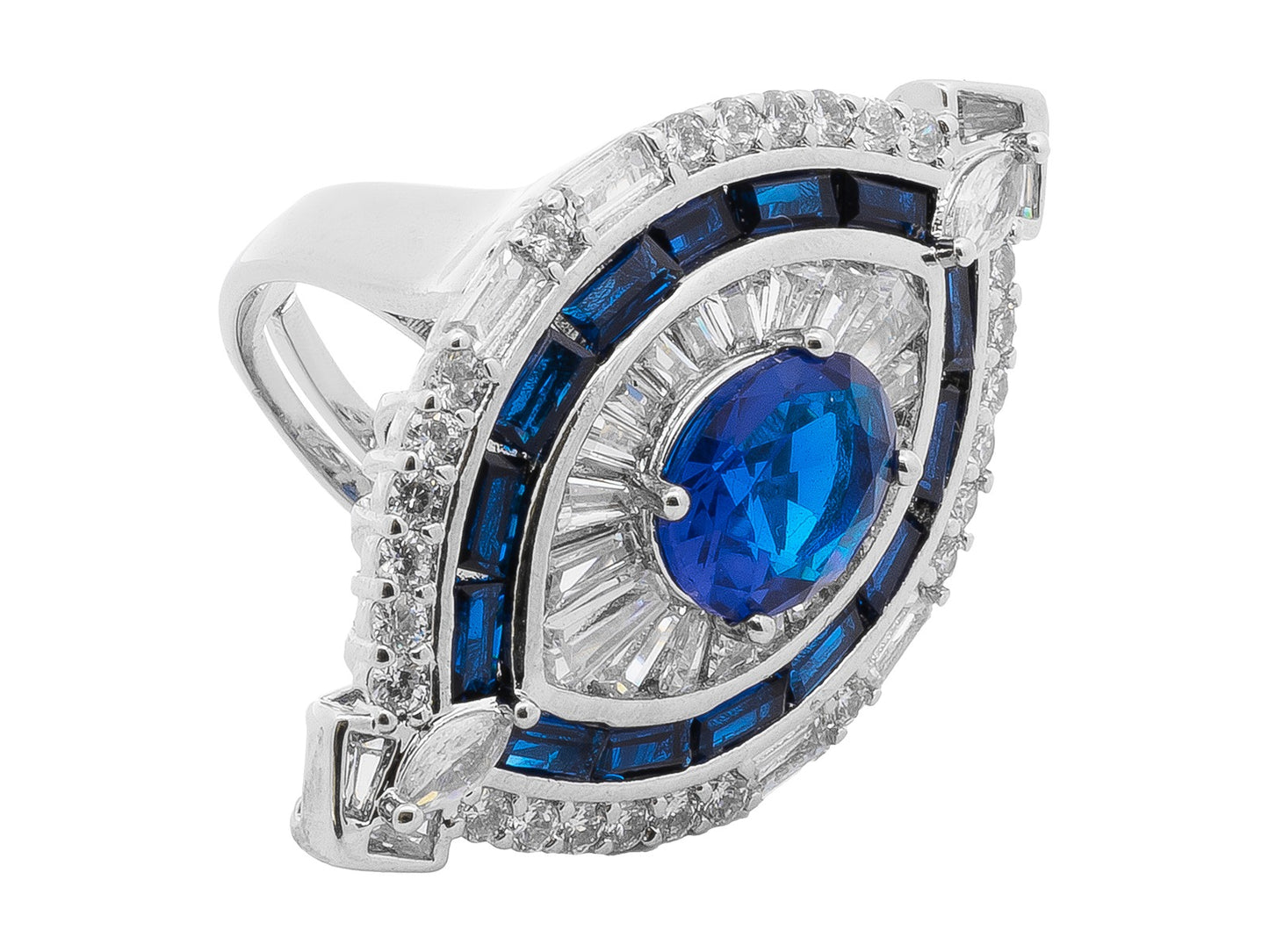 Anillo Oval Plateado