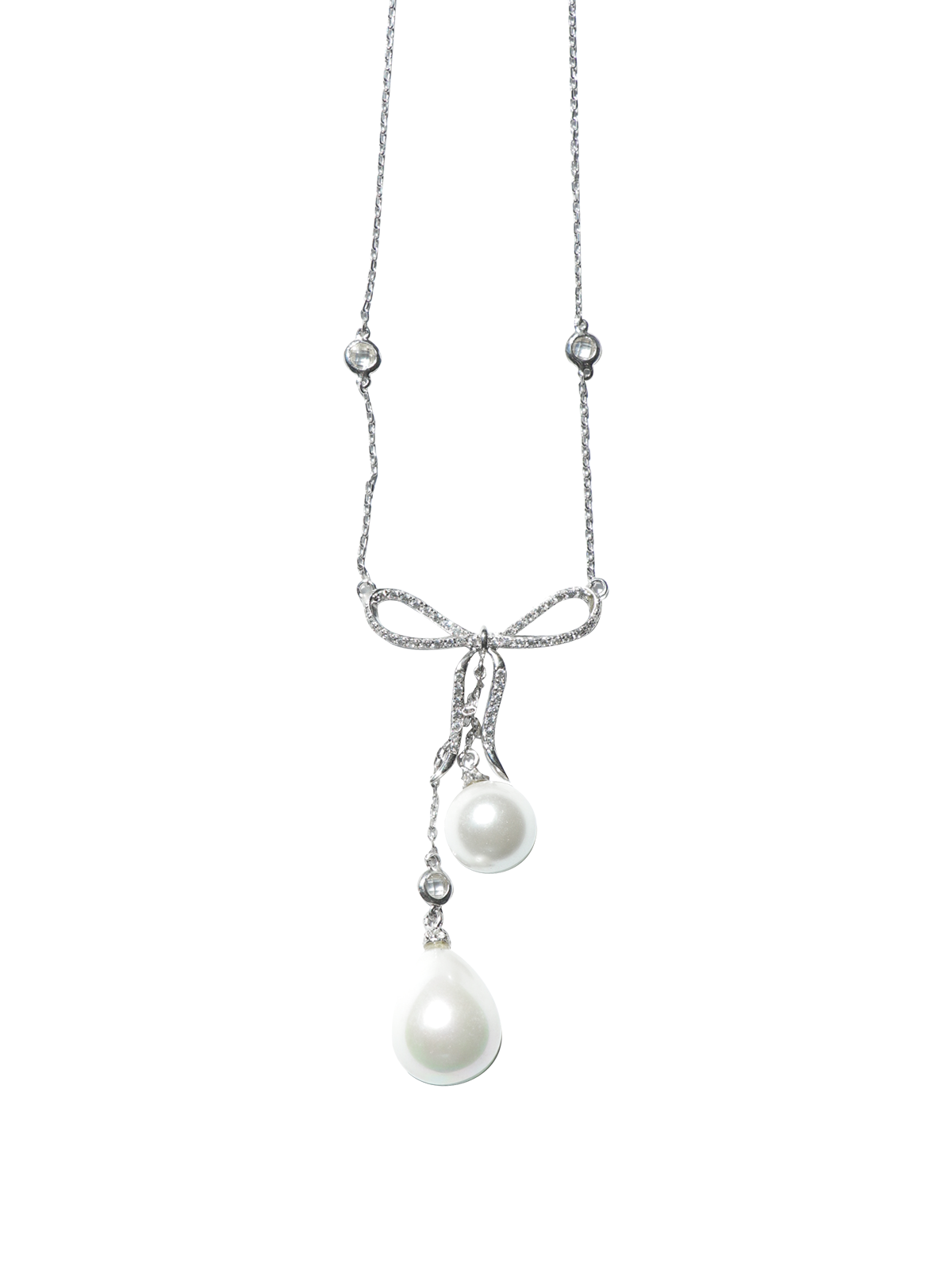 Collar Lazo Plata Perla