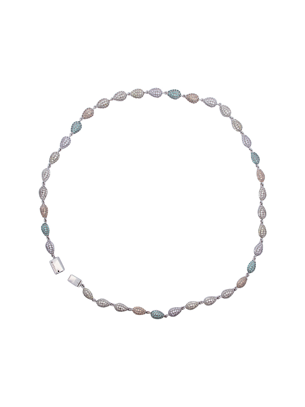 Collar Plata Zirconia Corte Gota Multicolor