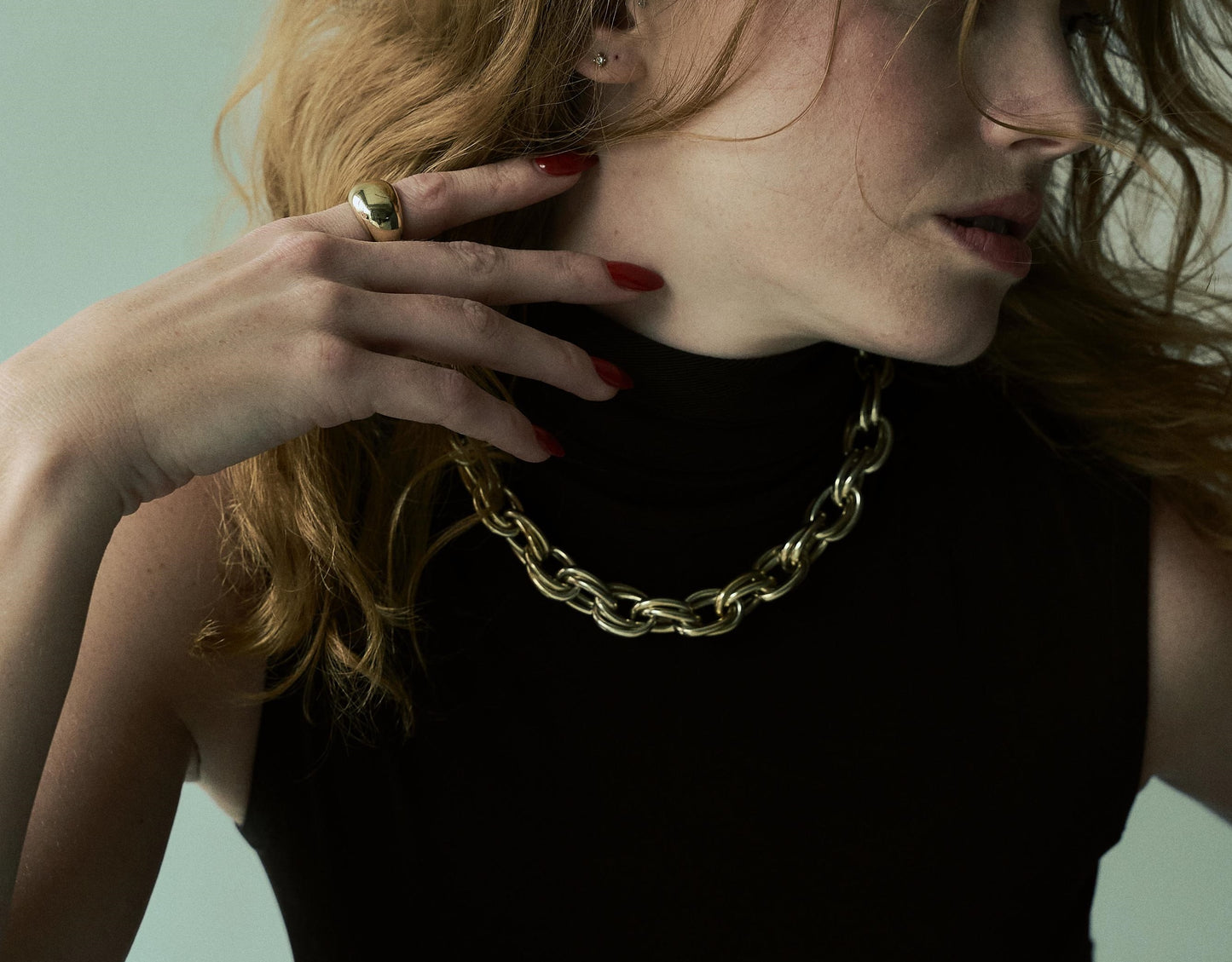 Cadena De Eslabón Doble Dorada