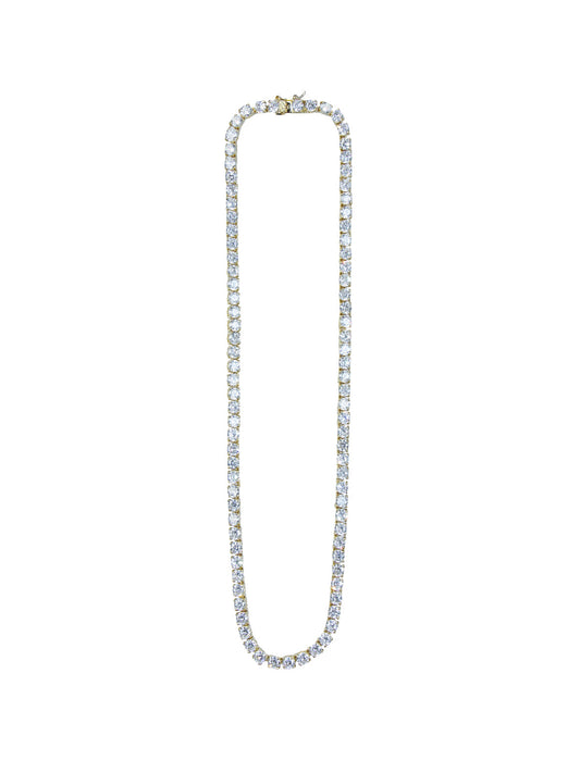 Cadena Dorada Zirconia Blanca