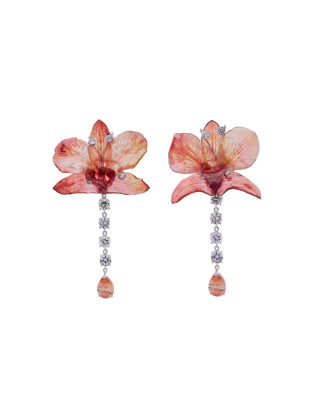Aretes Plata Orquídea Chedron