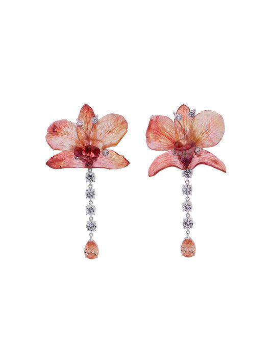 Aretes Plata Orquídea Chedron