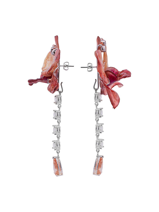 Aretes Plata Orquídea Chedron