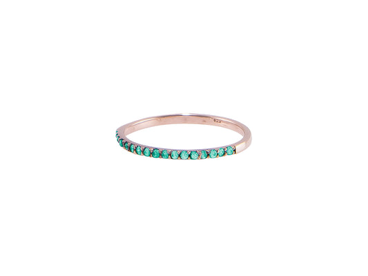 Anillo Rosa Simple Zirconia Verde