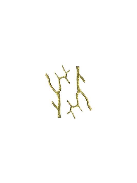 Aretes Largos Dorados Tipo Rama