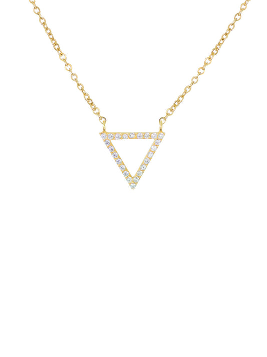 Collar Triangular Dorado Zirconia