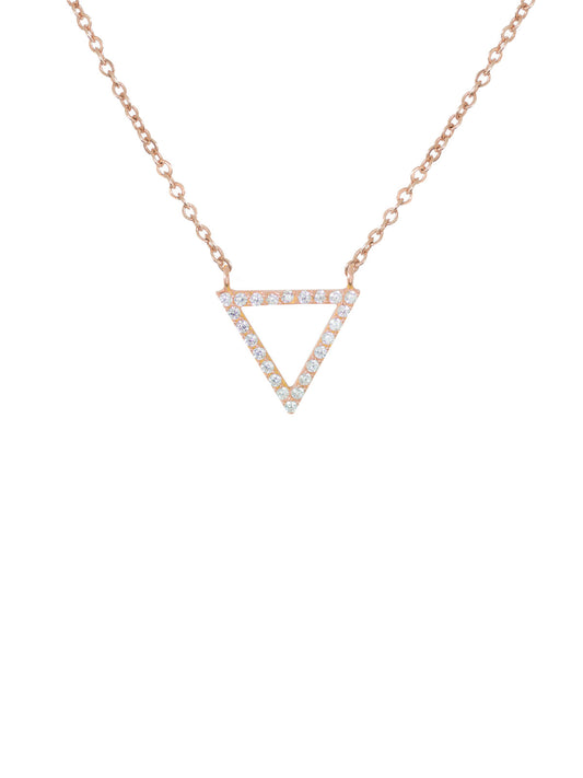 Collar Triangular Rosa Zirconia